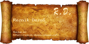 Reznik Dezső névjegykártya