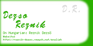 dezso reznik business card